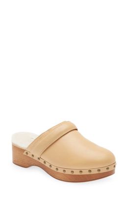 Madewell The Cecily Genuine Shearling Lined Clog in Desert Dune