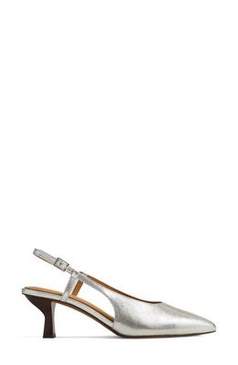 Madewell The Debbie Slingback Pump in Bright Silver