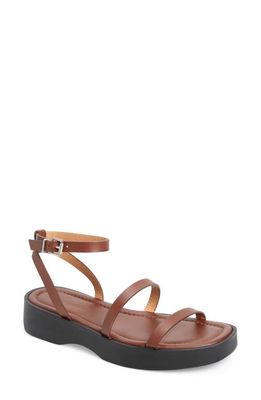Madewell The Double Strap Platform Sandal in Apple Butter