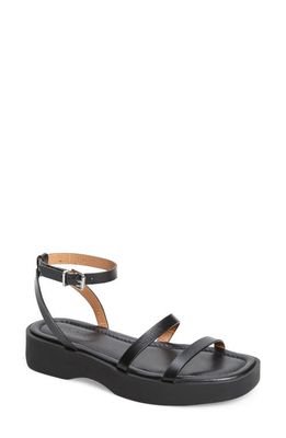 Madewell The Double Strap Platform Sandal in True Black