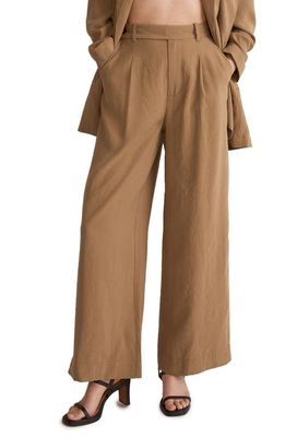 Madewell The Harlow Softdrape Ankle Wide Leg Pants in Tawny Olive