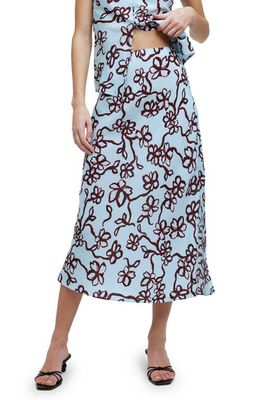 Madewell The Layton Floral Midi Slip Skirt in Gentle Wind