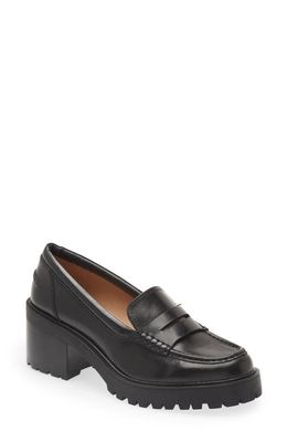 Madewell The Leander Lug Penny Loafer in True Black
