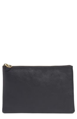 Madewell The Leather Pouch Clutch in True Black