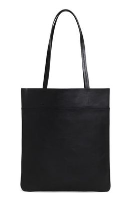 Madewell The Magazine Leather Tote Bag in True Black