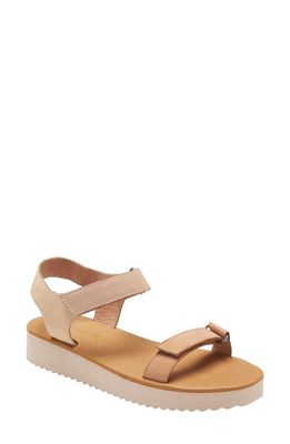 Madewell The Maggie Leather Platform Sandal in Sandstone Multi