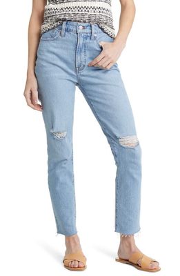 Madewell The Perfect High Waist Rip Tapered Jeans in Bradwell Wash