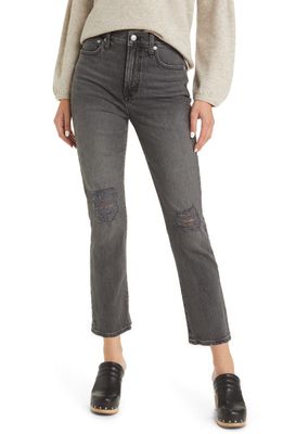 Madewell The Perfect Ripped High Waist Tapered Jeans in Bartlett Wash