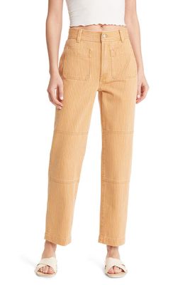 Madewell The Perfect Stripe Straight Leg Jeans in Earthen Gold