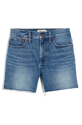 Madewell The Perfect Vintage Mid Length Denim Shorts in Drummond Wash