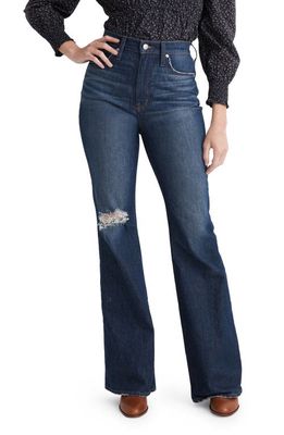 Madewell The Perfect Vintage Ripped High Waist Flare Jeans in Pointview Wash