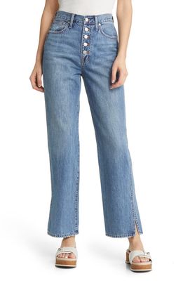 Madewell The Perfect Vintage Side Slit High Waist Straight Leg Jeans in Deforst Wash