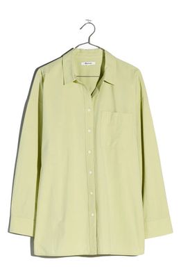 Madewell The Plus Signature Poplin Oversize Button-Up Shirt in Faded Seagrass