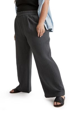 Madewell The Plus Untailored Wide Leg Crop Pants in Charcoal