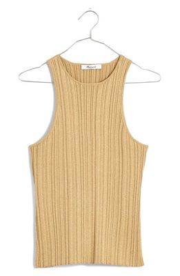 Madewell The Signature Shimmer Knit Cutaway Sweater Tank in Sand Dune