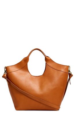Madewell The Sydney Cutout Leather Tote in Brown