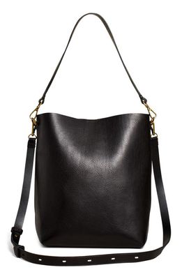 Madewell The Transport Leather Bucket Bag in Black