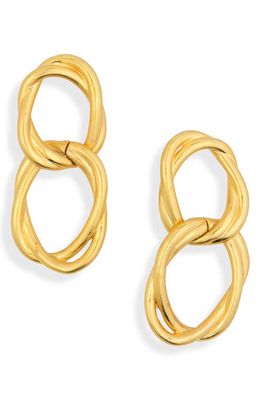 Madewell Twisted Link Hoop Drop Earrings in Vintage Gold