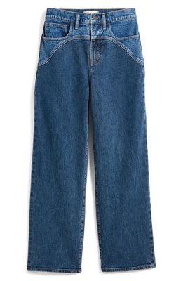 Madewell Two Tone Wide Leg Crop Jeans in Sonoma Wash
