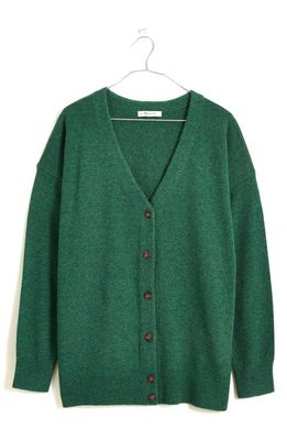 Madewell V-Neck Relaxed Cardigan in Deep Sea