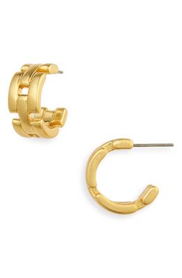 Madewell Watch Link Hoop Earrings in Vintage Gold