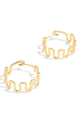 Madewell Wavy Small Hoop Earrings in Vintage Gold