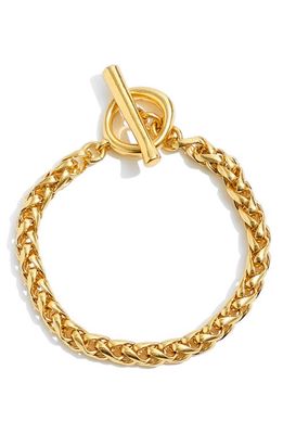 Madewell Wheatberry Chain Toggle Bracelet in Vintage Gold
