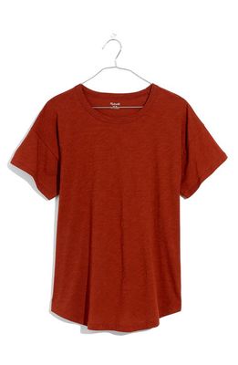 Madewell Whisper Cotton Crewneck T-Shirt in Dusty Redwood