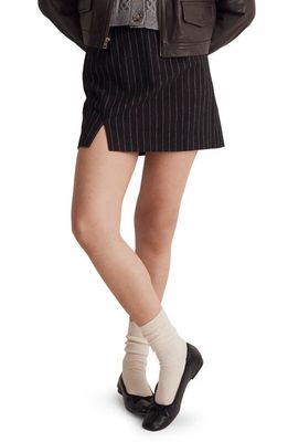 Madewell Wool Blend Miniskirt in Almost Black