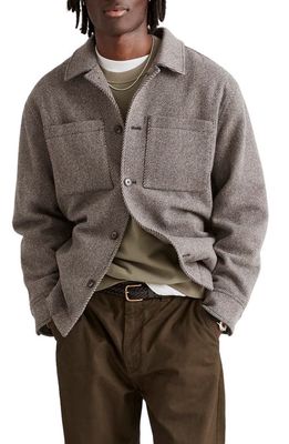 Madewell Wool Blend Shirt Jacket in Grey