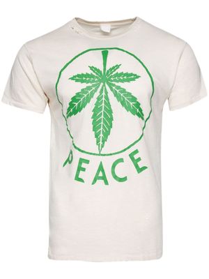 Madeworn distressed-effect slogan-print cotton T-shirt - White