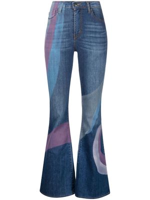 Madison.Maison Anita swirl-print flared jeans - Blue