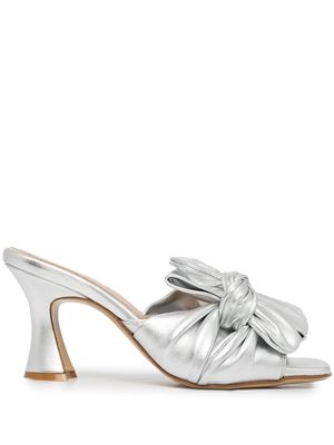 Madison.Maison bow-detail mules - Silver