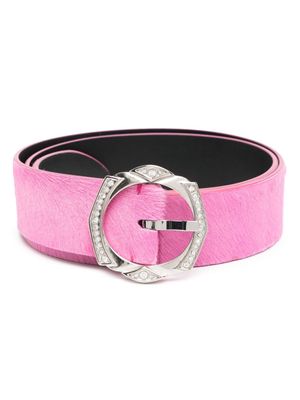 Madison.Maison crystal-embellished leather belt - Pink