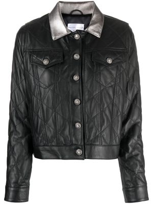 Madison.Maison diamond-quilted leather jacket - Black