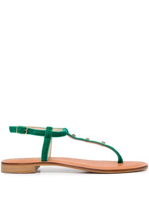Madison.Maison embellished leather thong sandals - Green