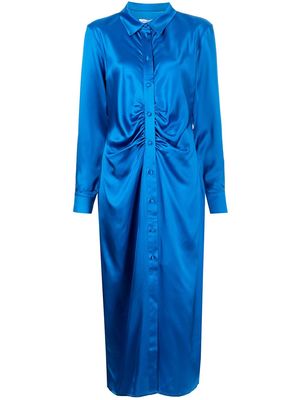 Madison.Maison long-sleeved silk shirt dress - Blue