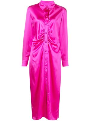 Madison.Maison long-sleeved silk shirt dress - Pink