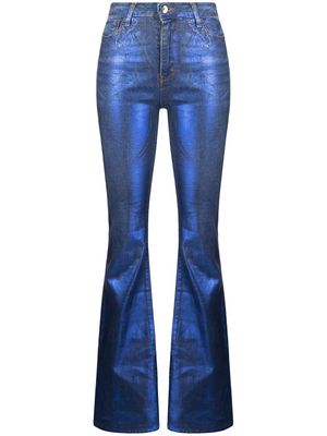 Madison.Maison metallic flared slim-cut jeans - Blue