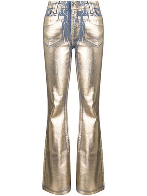 Madison.Maison metallic flared slim-cut jeans - Gold