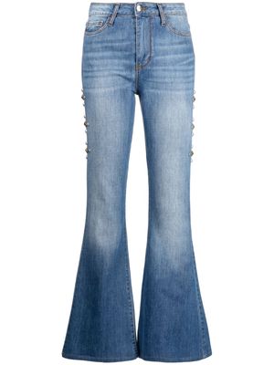 Madison.Maison stud-embellished flared jeans - Blue