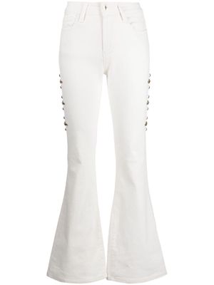 Madison.Maison stud-embellished flared jeans - White