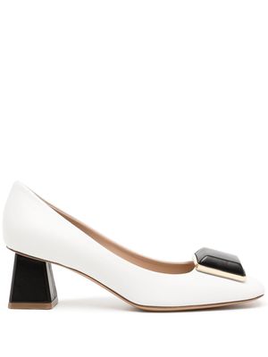 Madison.Maison two-tone block-heels pumps - White
