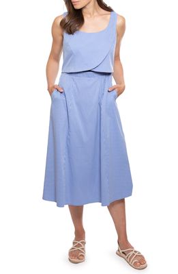 MADRI COLLECTION Crossover Nursing Dress in Blue