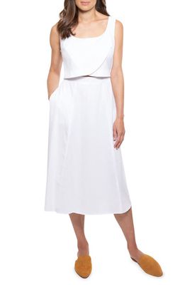 MADRI COLLECTION Crossover Nursing Dress in White