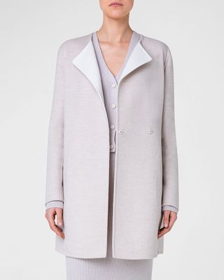 Madrisa Bicolor Reversible Wool-Cashmere Double-Breasted Coat