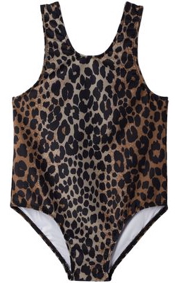 maed for mini Kids Brown Luxurious Leopard Swimsuit