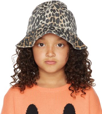 maed for mini Kids Orange Luxurious Leopard Bucket Hat