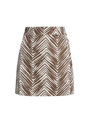 Maeve Printed Wrap Miniskirt