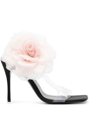 Magda Butrym 105mm floral-appliqué sandals - Black